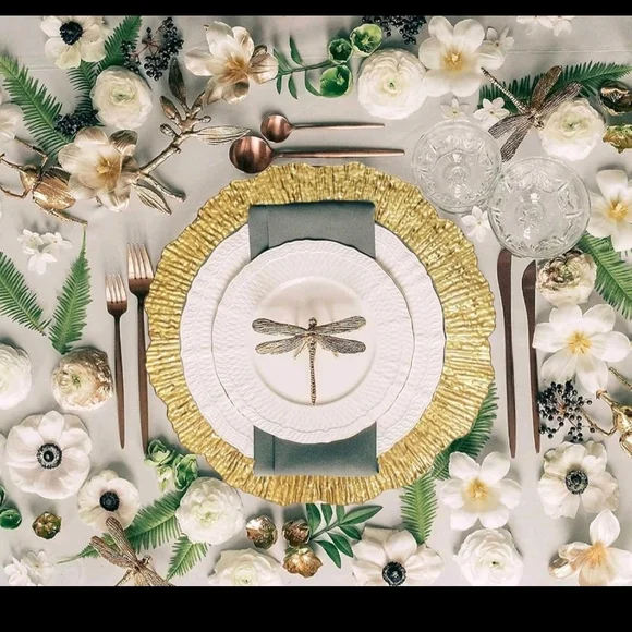 Gold Textured Charger Plates - Picture 2 of 3